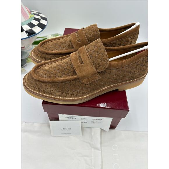 Men\'s Gucci, GG monogram web loafers size 11 fits 11.5 US made in Italy main image 7